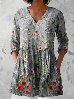 Joby | Long Blouse with V-Neck