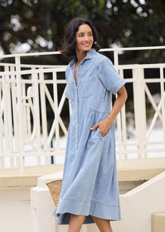 Nerys | Breezy Blue Shirtdress