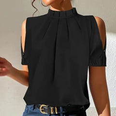 Struan | Pleated Top with Slit Sleeves