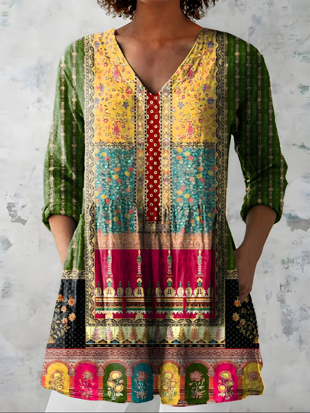Ricarda | Longline Blouse with V-Neck