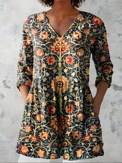 Lucretia | Relaxed Long Blouse with V-Neck