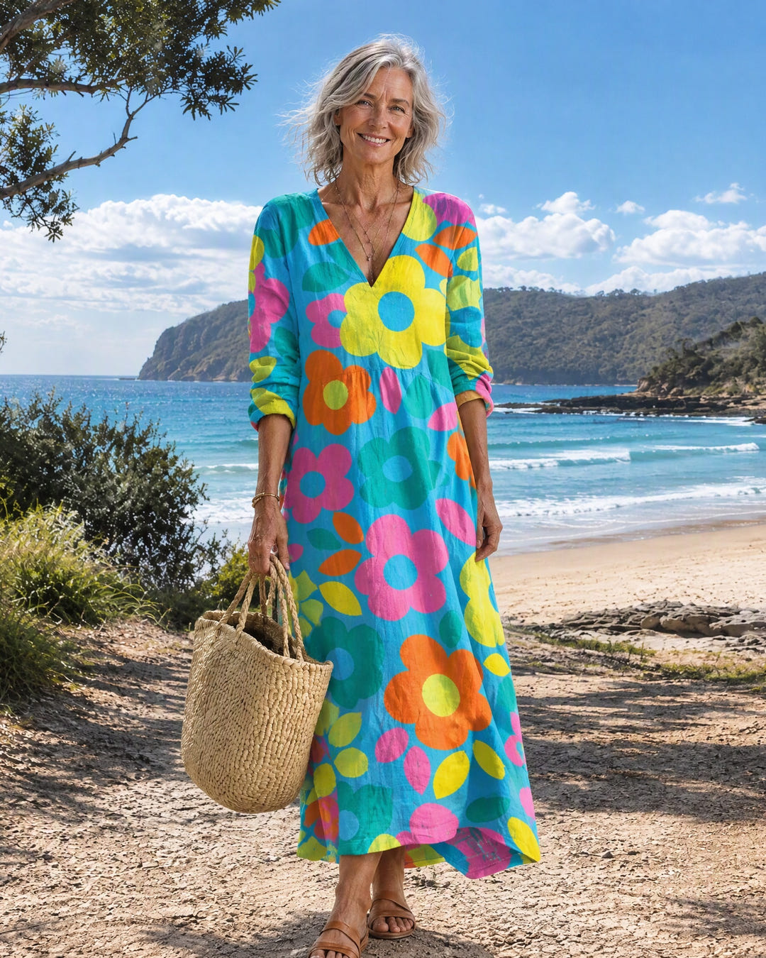 Sunny in Teal Daisy on Bruny Island