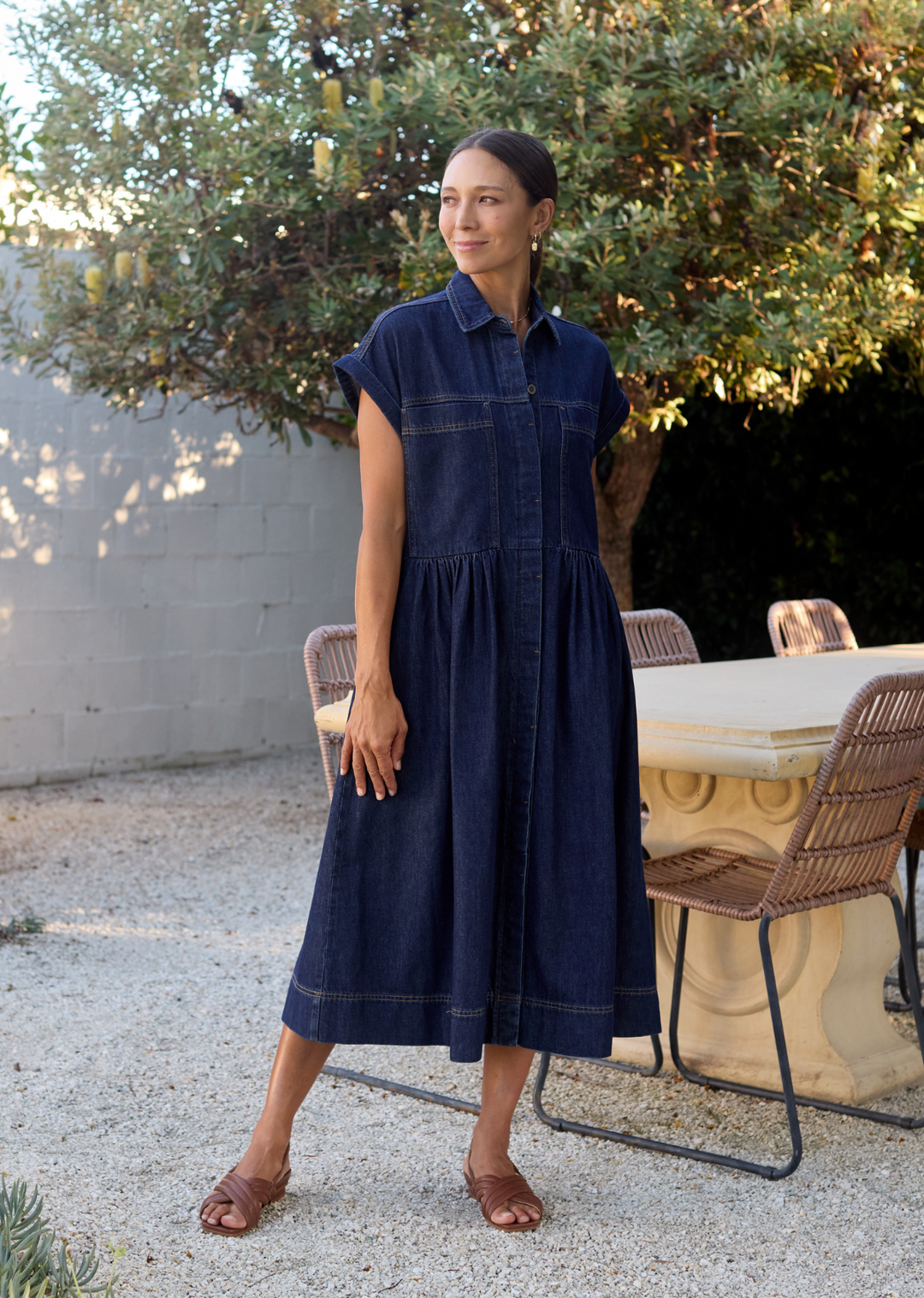 Cordula | Deep Indigo Midi Dress