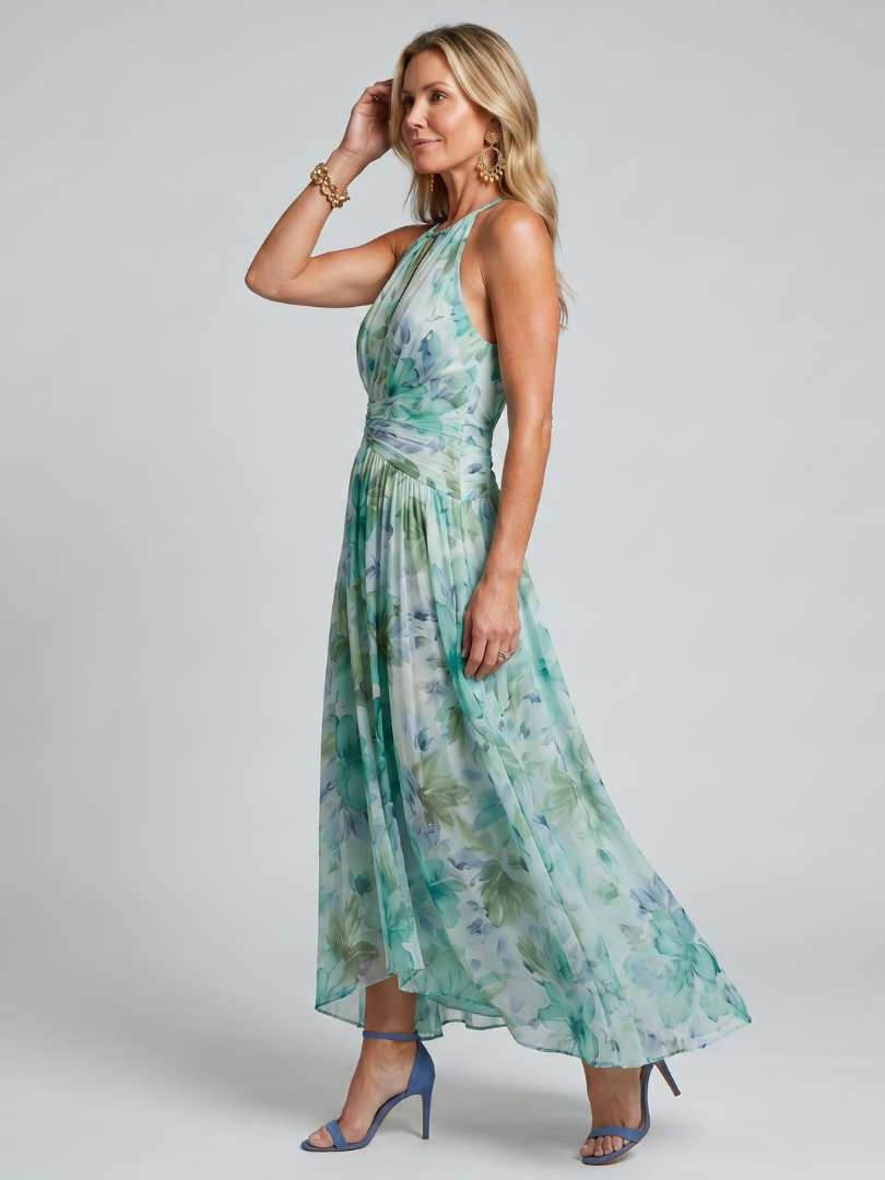 Velvet | Floral Halter Midi Dress