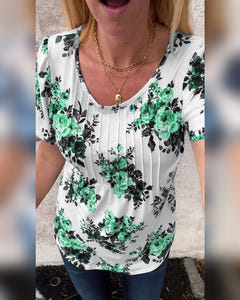 Valerie | Floral Pleated Tee