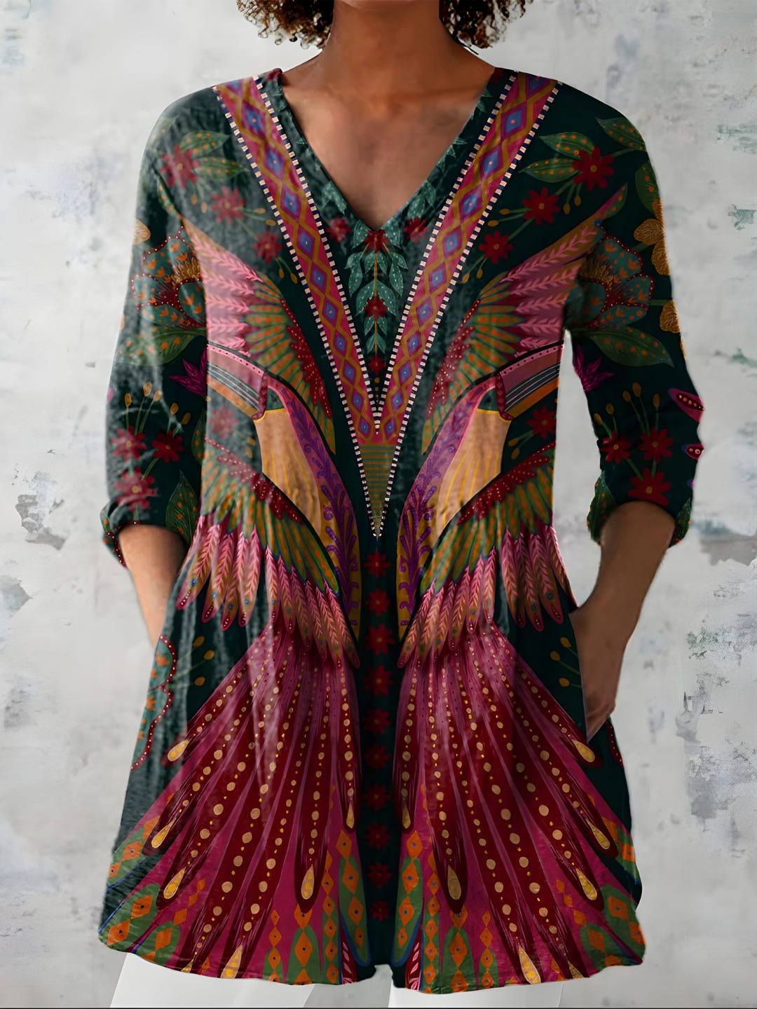 Laurel | Long Blouse with V-Neck