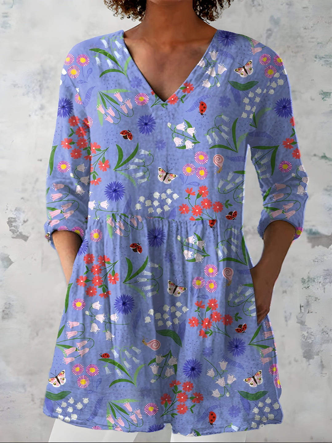 Starla | Long Blouse with V-Neck