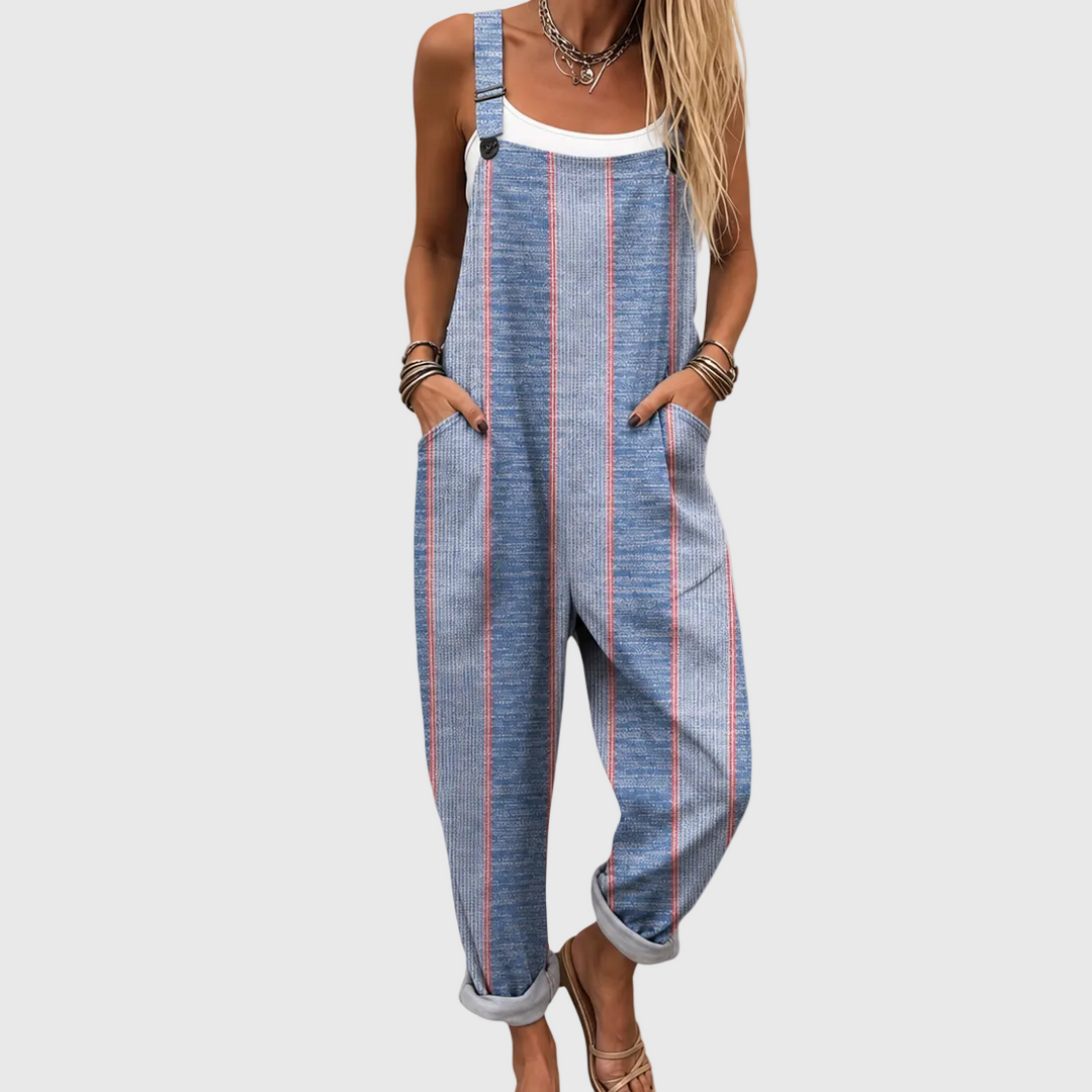 Vaila | Striped Relaxed Overalls
