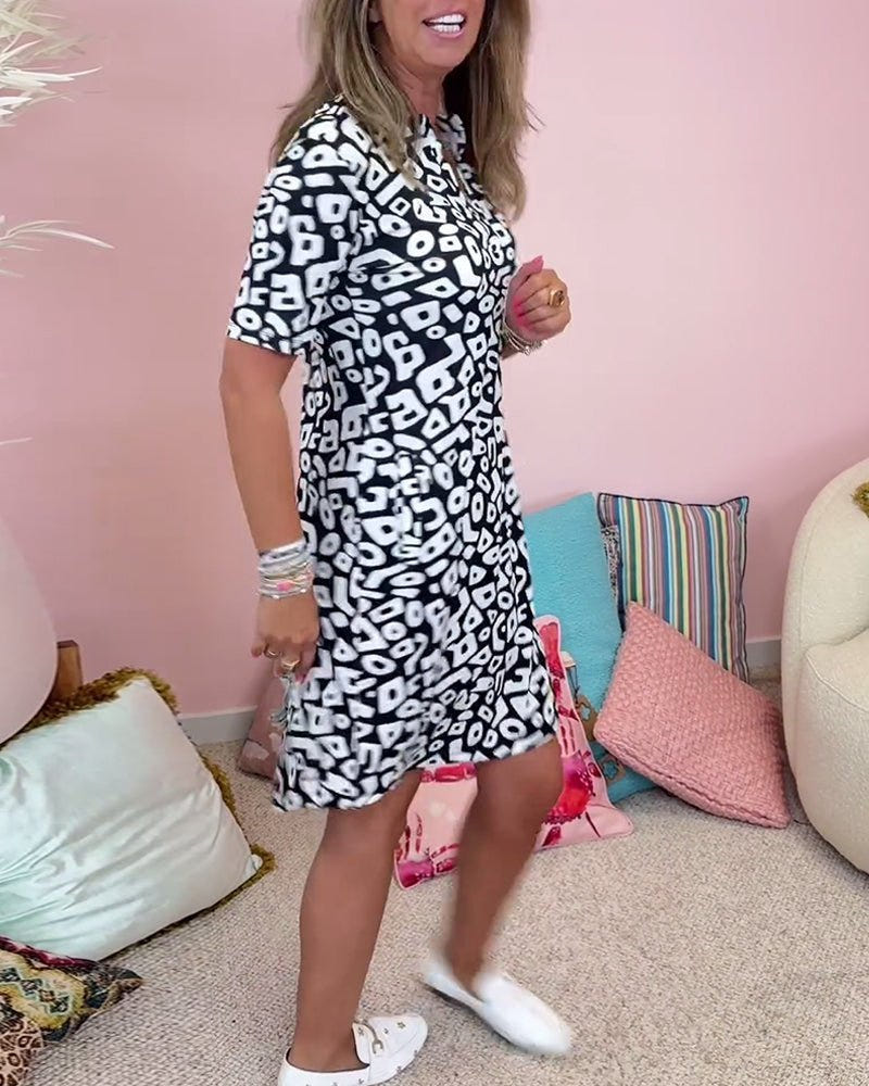 Fenella | Pocketed V-neck Print Dress