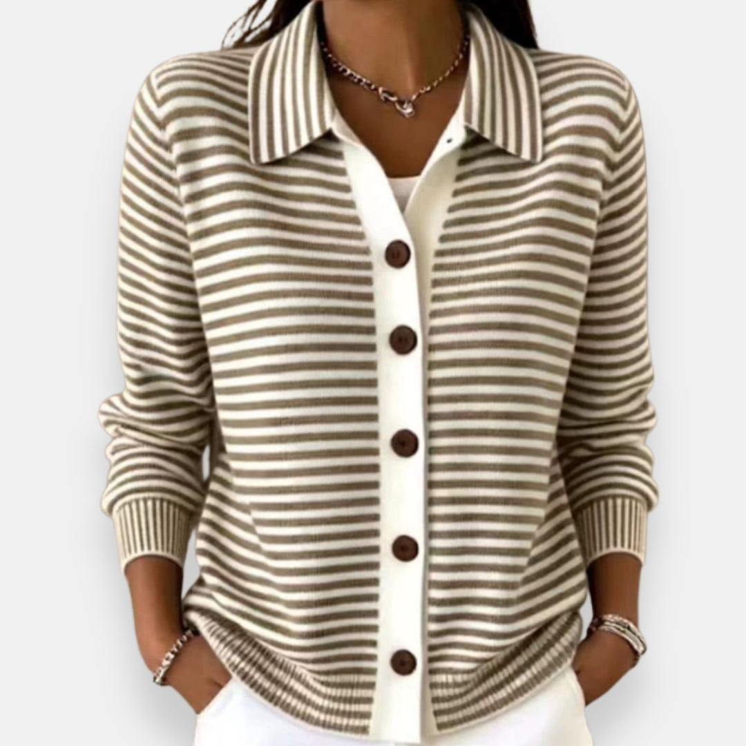 Basia | Striped Button Cardigan