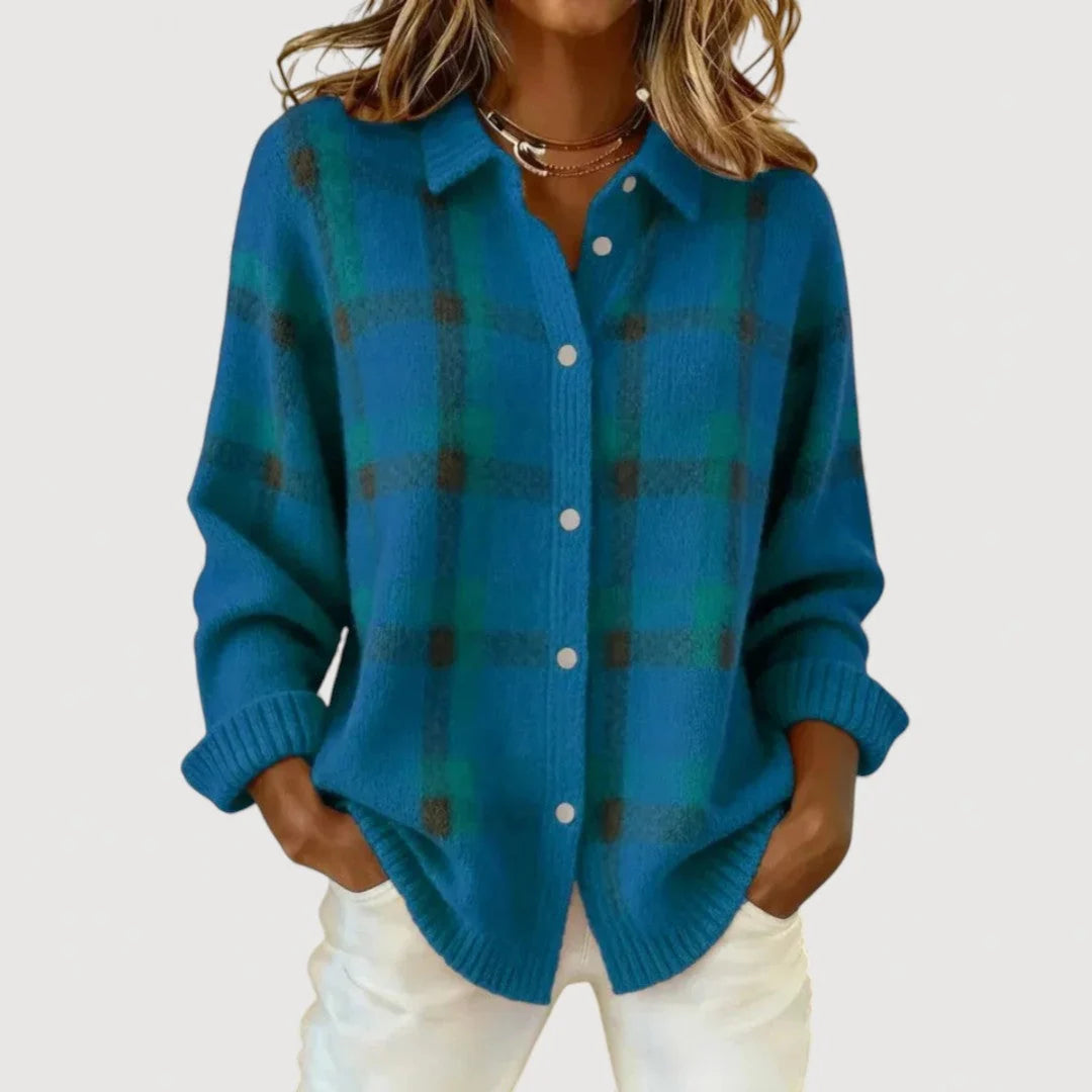 Aleta | Plaid Knit Cardigan