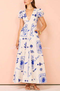 Hedda | Graceful Blue Floral Dress