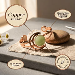 Suzette | Green Stone Copper Bracelet