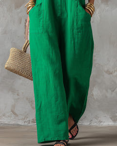 Essie | Minimalist Wide-Leg Linen Jumpsuit