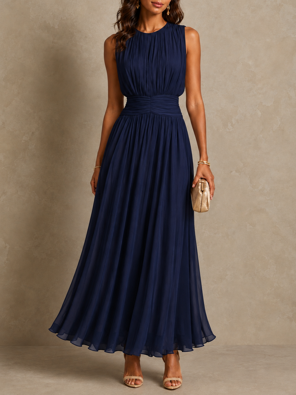 Kathleen | Ruched Waist Maxi Dress