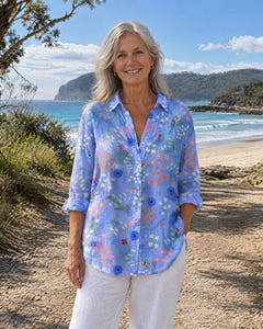 Bea in Periwinkle Meadow on Bruny Island