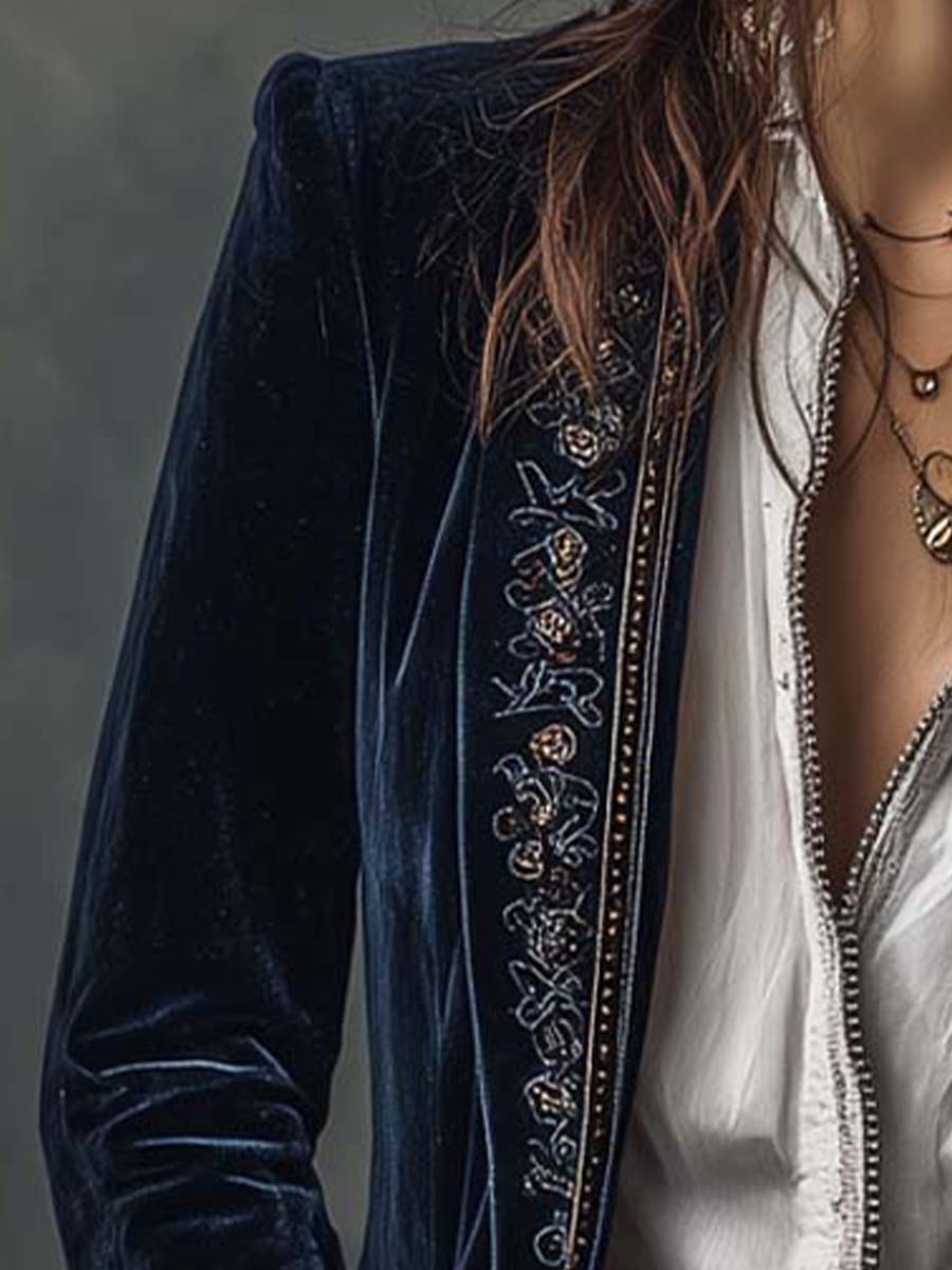 Ellie-Mae | Embroidered Longline Jacket