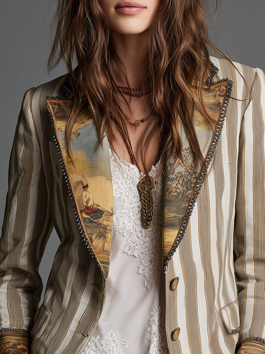 Charis | Artful Striped Blazer