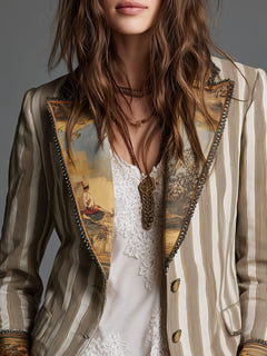 Charis | Artful Striped Blazer