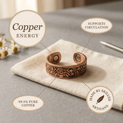 Inez | Hand-Engraved Floral Copper Ring
