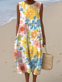 Portia | Pastel Floral Midi Dress