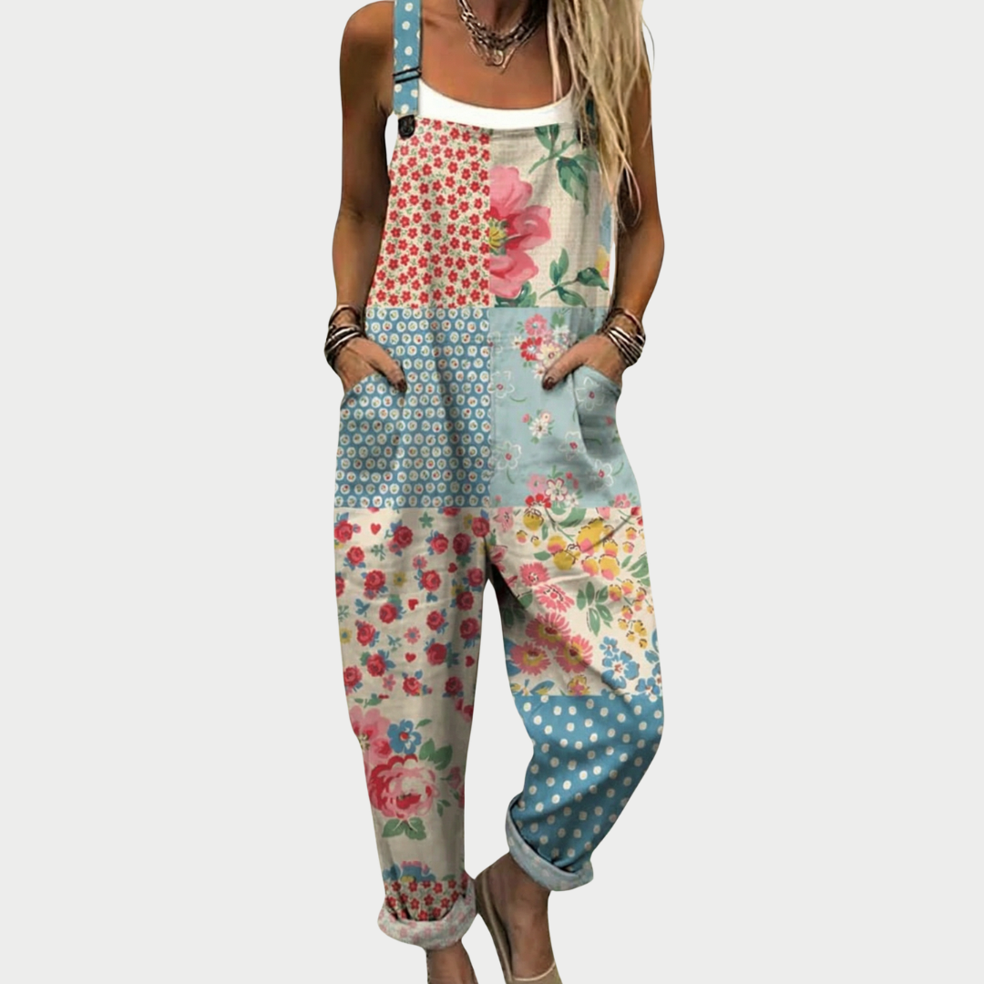 Nicola | Printed Linen Overalls