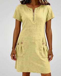 Noeleen | Cotton Zip-Pocket Dress