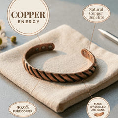 Monika | Ridged Copper Bracelet