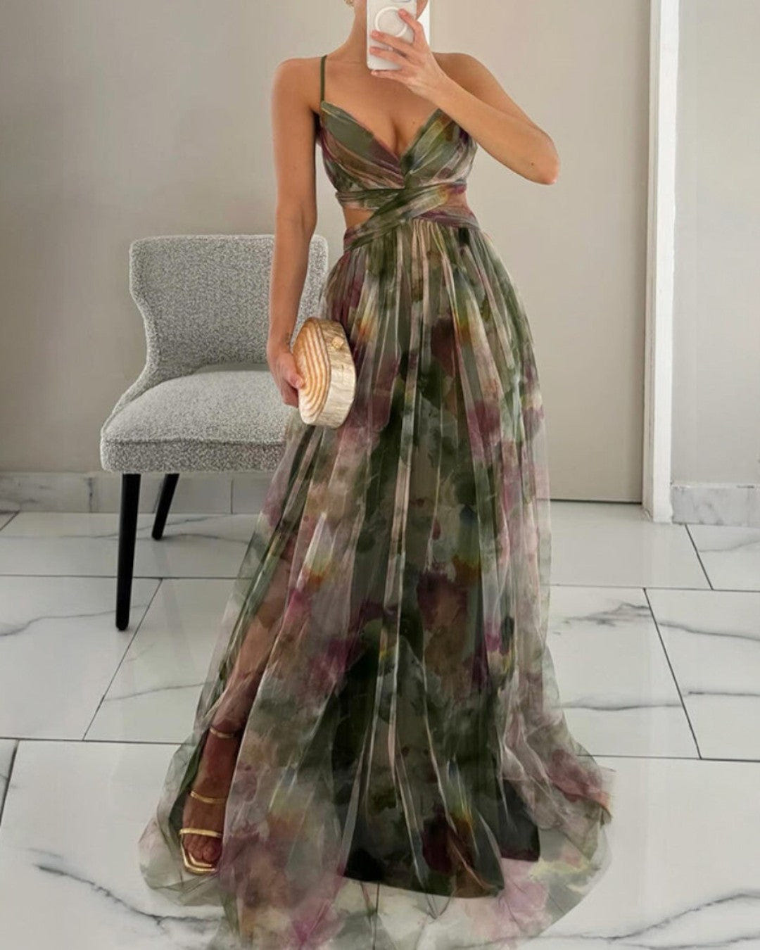 Kes | Floral Print Maxi Dress