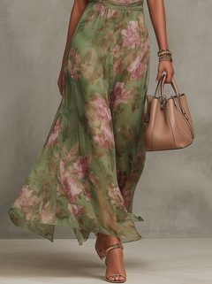 Leigh-Anne | Maxi Halter Floral Linen Dress