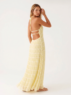 Mindy | Halter-Neck Tiered Maxi Dress