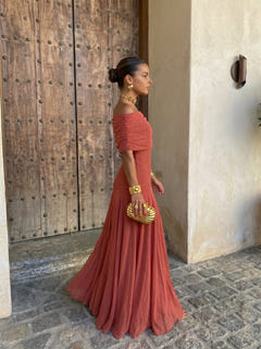 Nimue | Linen Silk Midi Dress