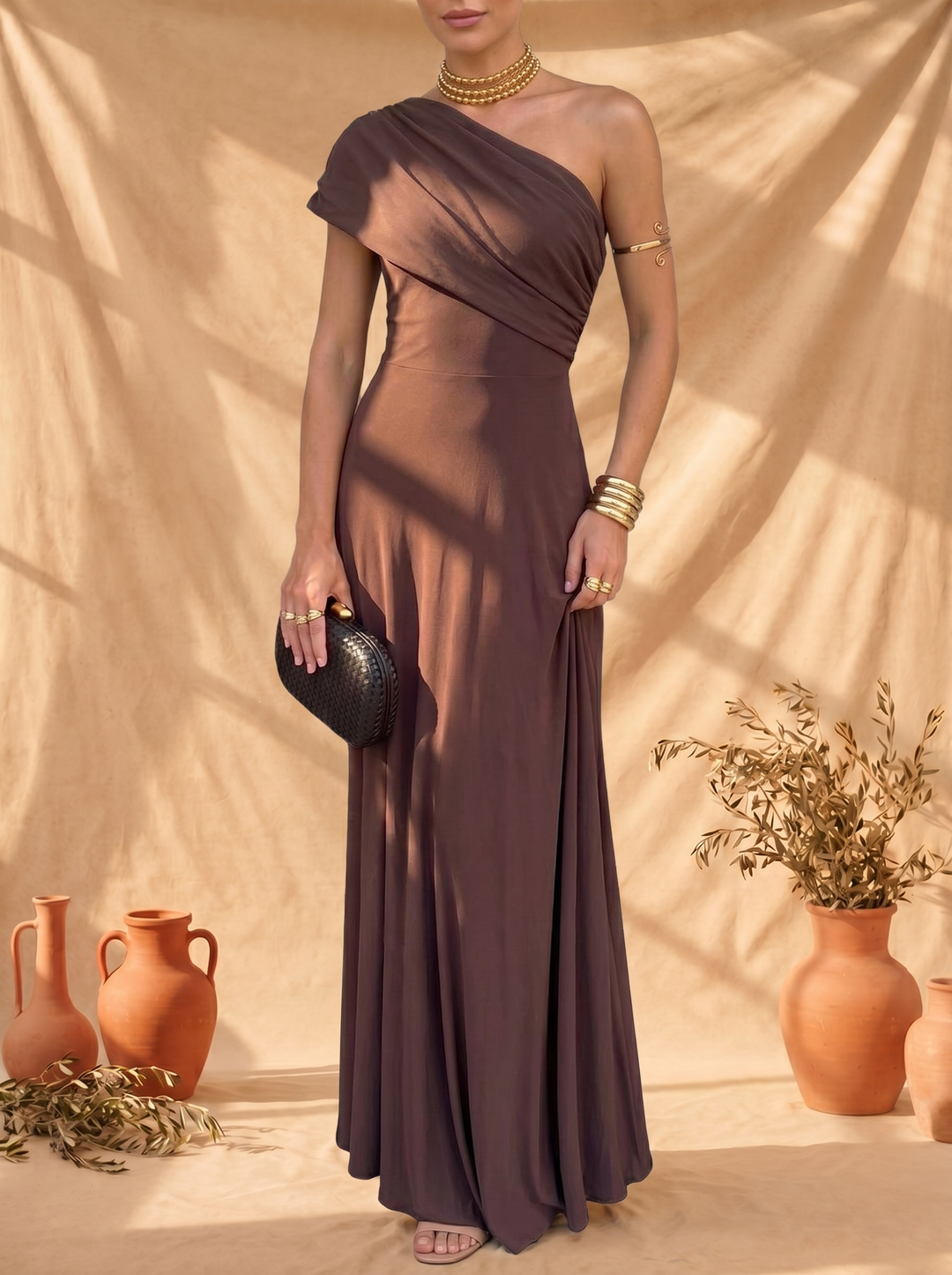 Nimue | Linen Silk Midi Dress