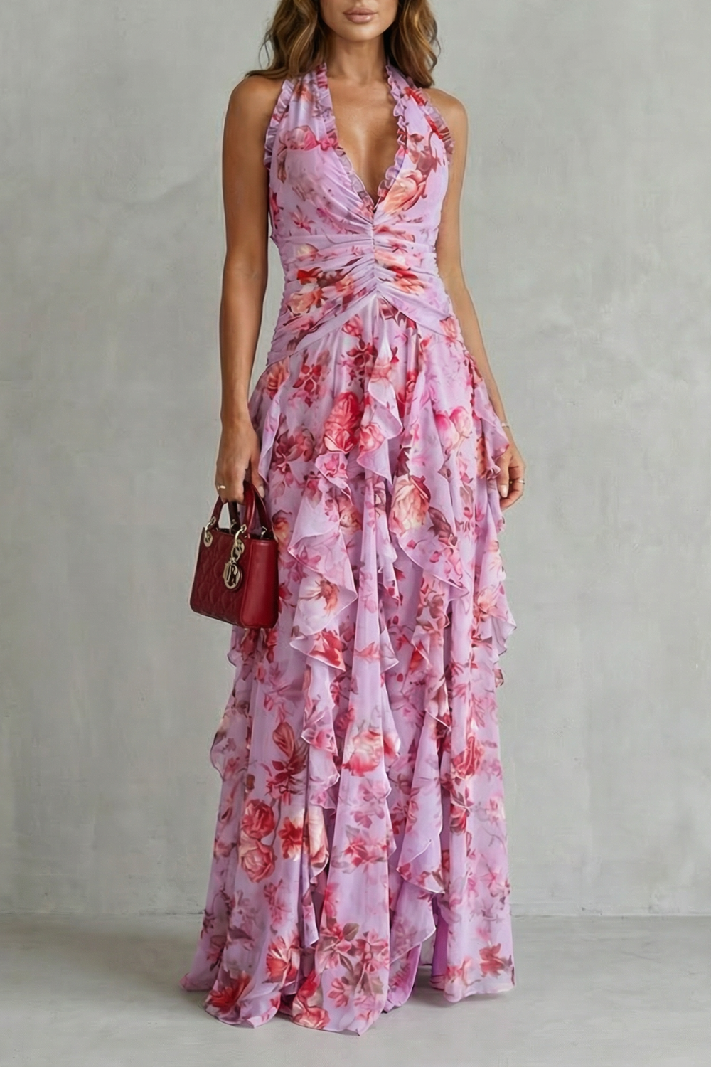 Julietta | Romantic Rose Cascade Maxi Dress