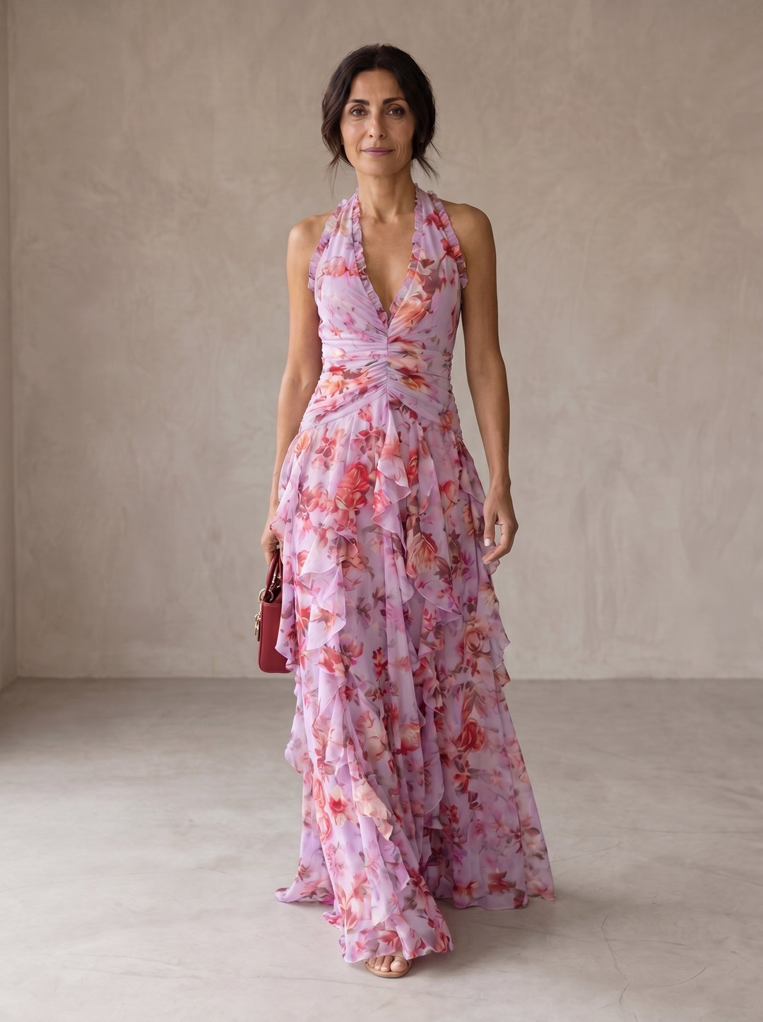 Julietta | Romantic Rose Cascade Maxi Dress