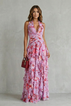 Julietta | Romantic Rose Cascade Maxi Dress