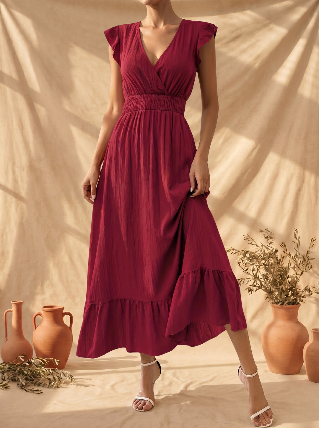 Glenda | Flowing Wrap Dress Effortlessly Elegant