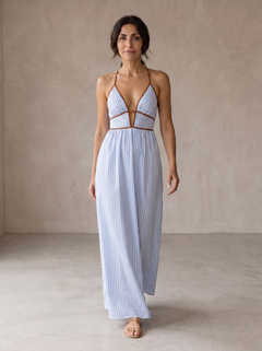 Tomi | Striped Cut-Out Maxi Dress