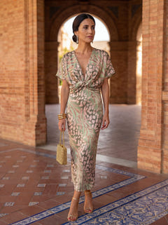 Rilla | Elegant Linen-Silk Midi Dress