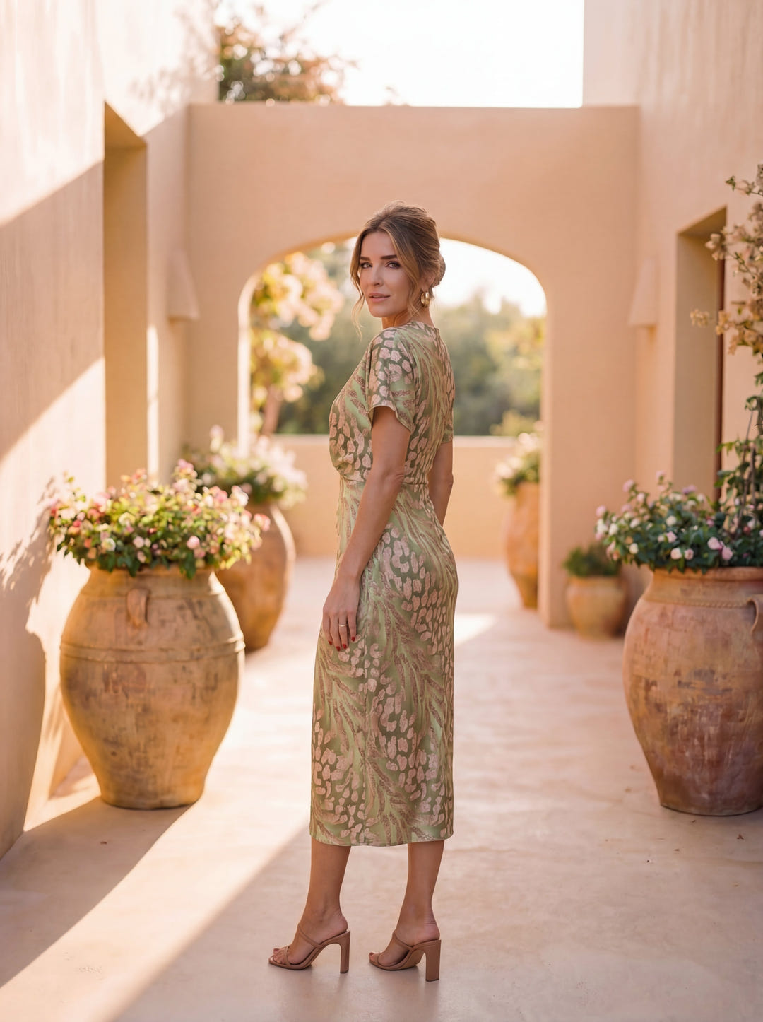 Rilla | Elegant Linen-Silk Midi Dress
