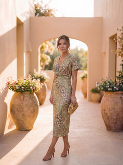 Rilla | Elegant Linen-Silk Midi Dress