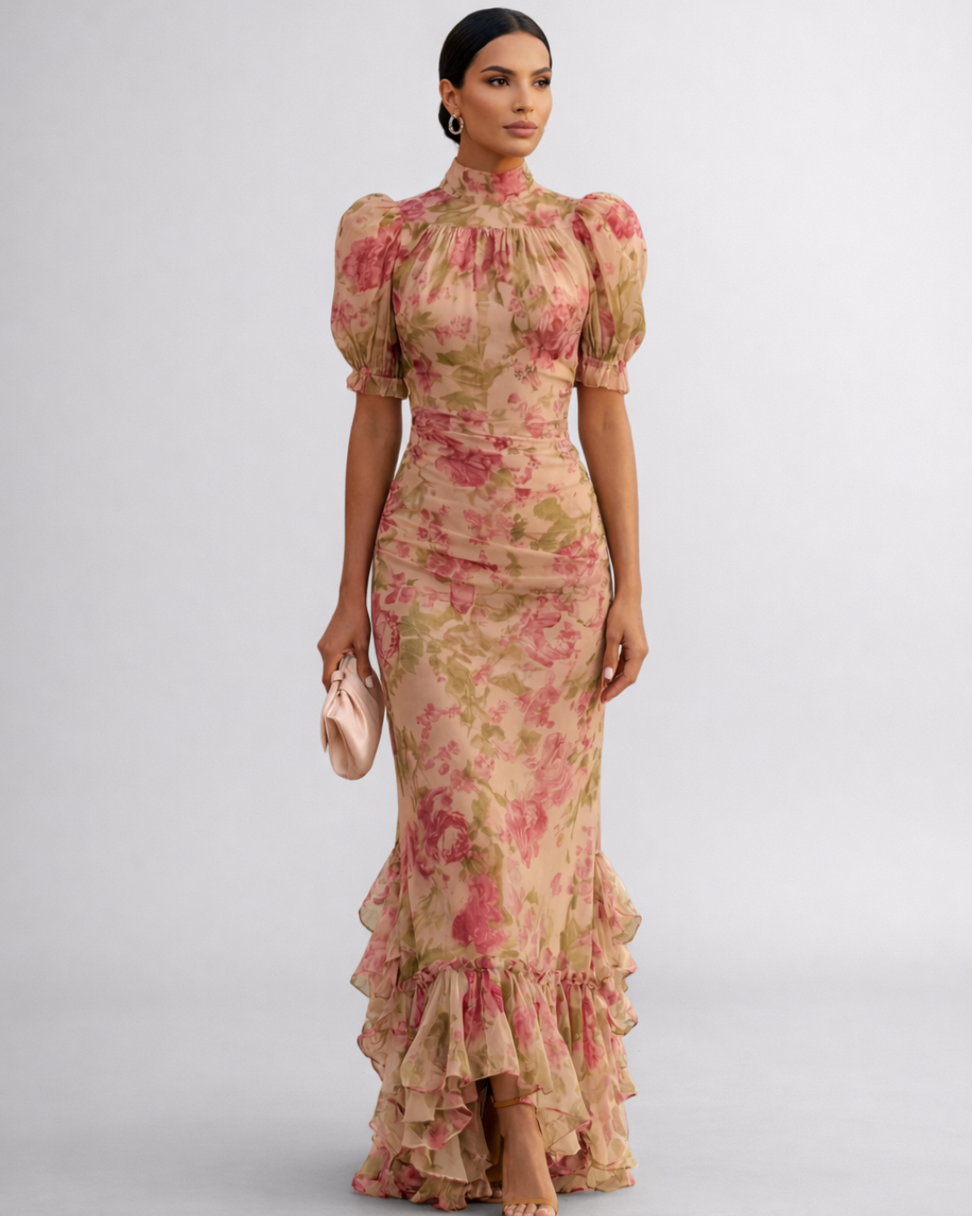 Svea | Floral Chiffon Maxi Dress