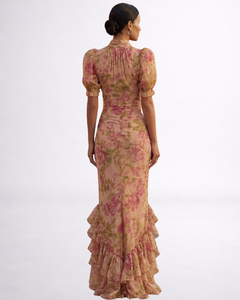 Svea | Floral Chiffon Maxi Dress
