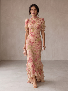 Svea | Floral Chiffon Maxi Dress