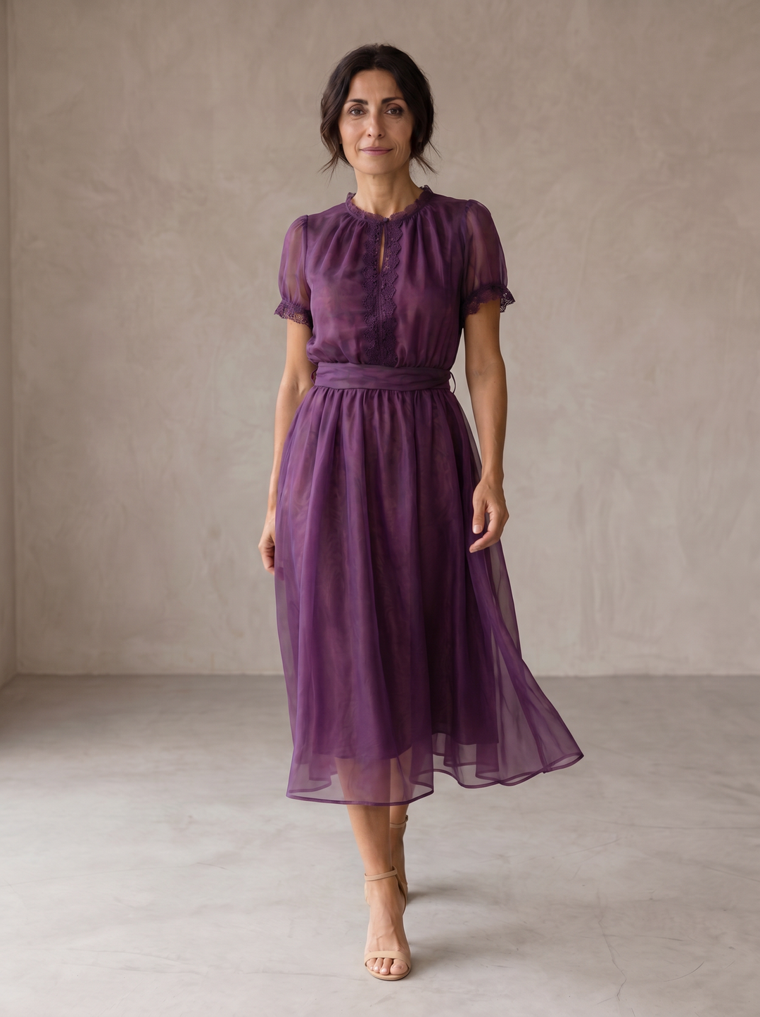 Jancis | Maxi Dress Chiffon Lace Trim