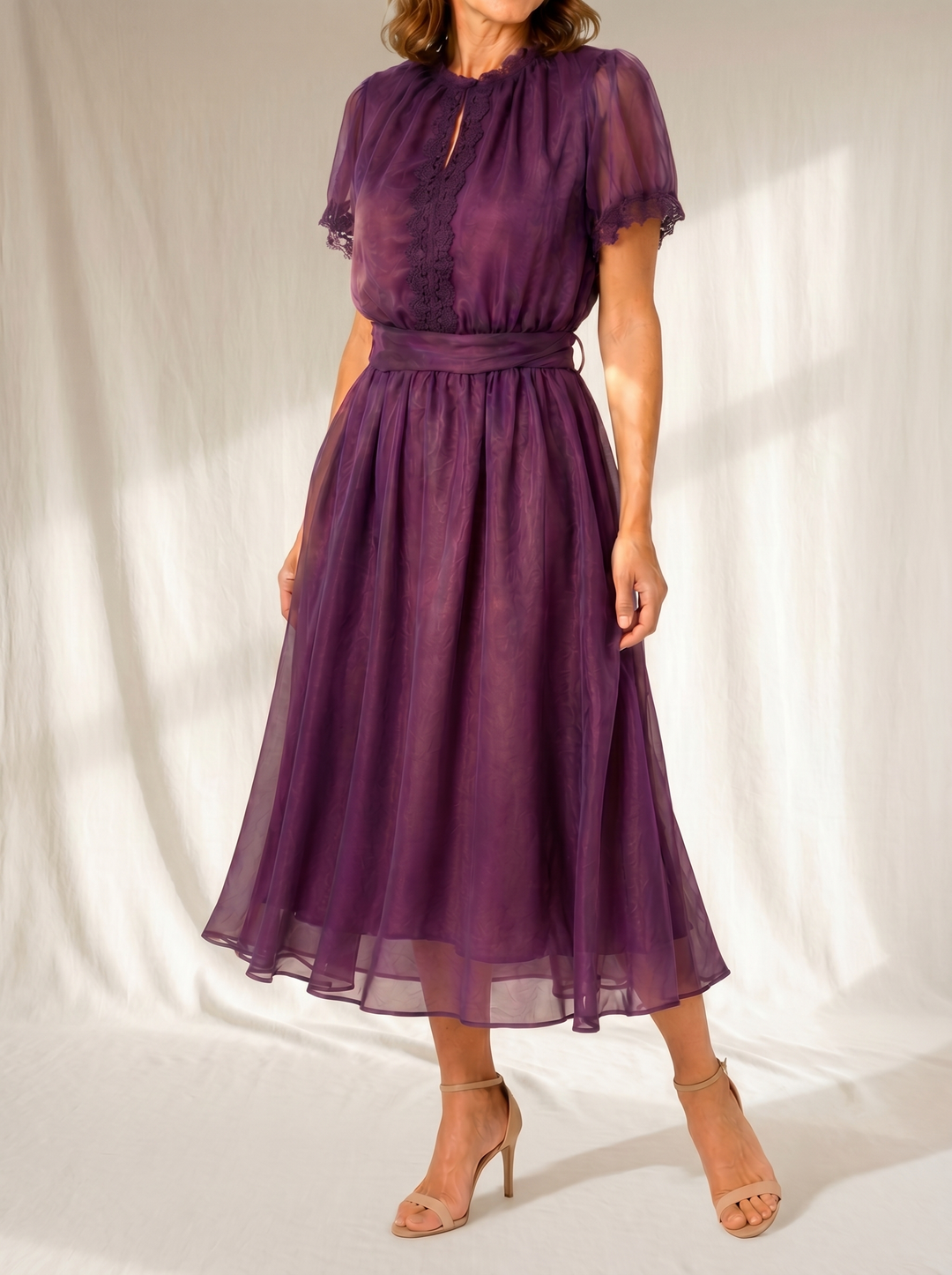 Jancis | Maxi Dress Chiffon Lace Trim
