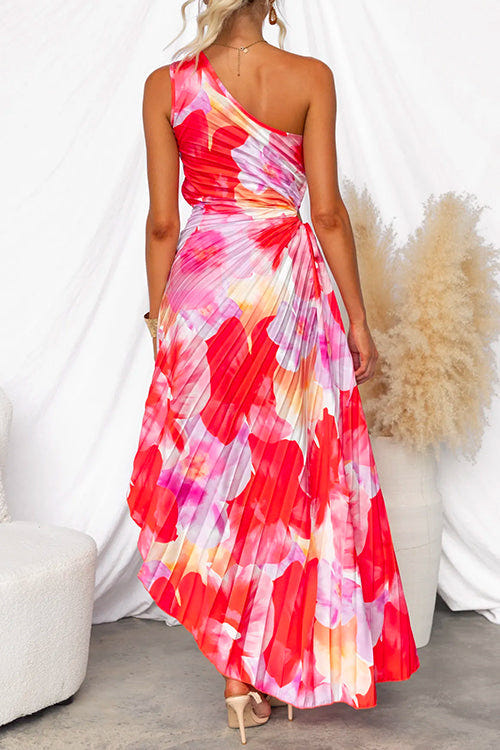 Ellis | Pleated One-Shoulder Maxi Dress