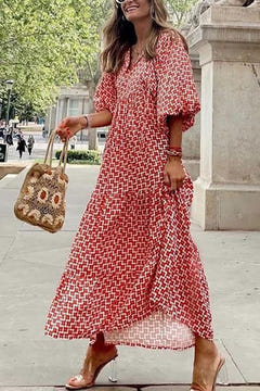 Jan | Boho Puff Maxi Dress