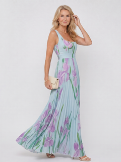 Prima | Square-Neck Satin Midi Dress