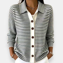 Basia | Striped Button Cardigan